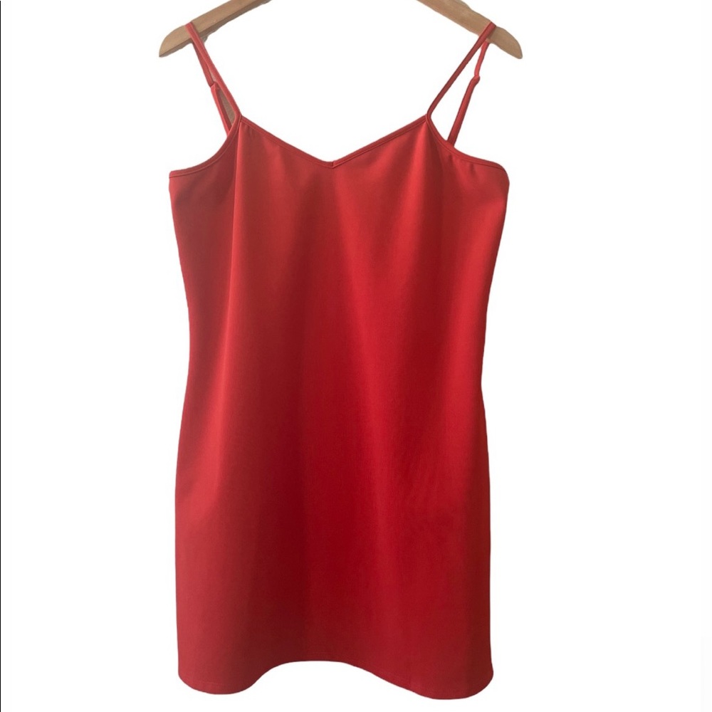 Elvi Solid Red Spaghetti Strap Mini Mini Dress/ U… - image 1